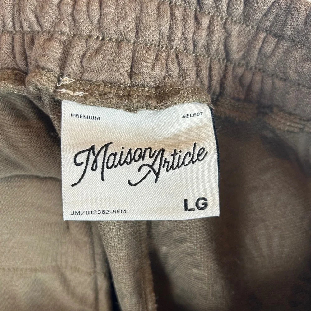 Maison‎ Article Mens Size LG Textured Fan Pattern Drawstring Casual Shorts - Picture 3 of 9